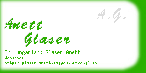 anett glaser business card